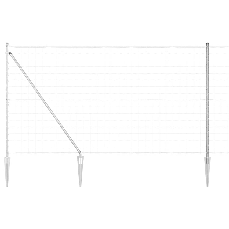Vidaxl Zaun mit Pfosten Silber 1,5 x 10 m Stahl
