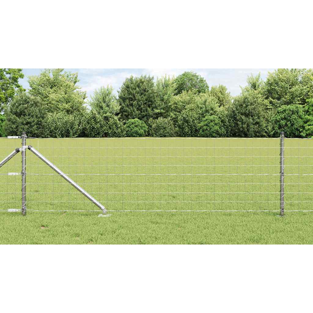 Vidaxxl Zaun mit Pfosten Silber 0,4 x 10 m Stahl