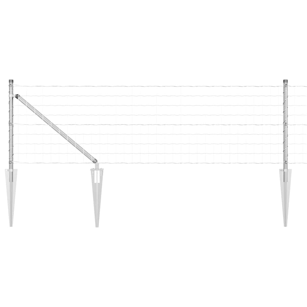 Vidaxxl Zaun mit Pfosten Silber 0,4 x 10 m Stahl