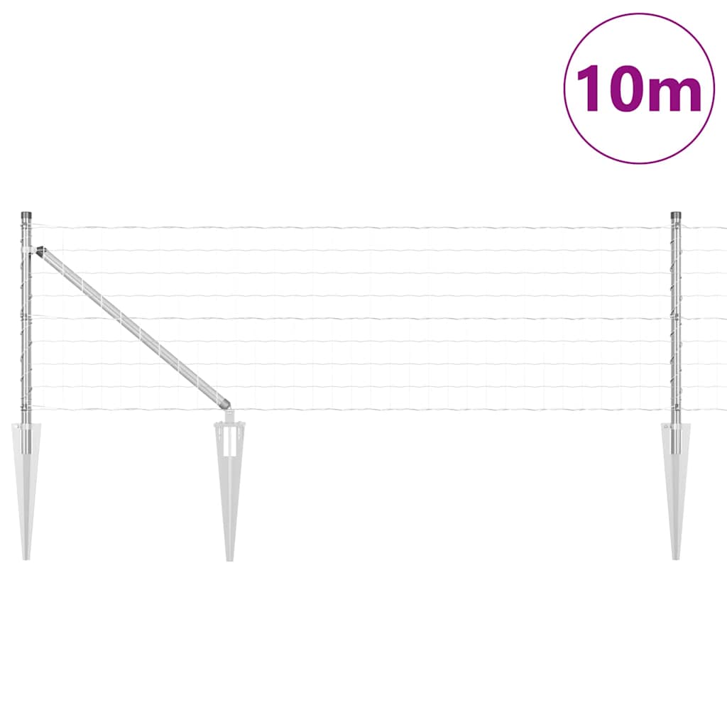 Vidaxxl Zaun mit Pfosten Silber 0,4 x 10 m Stahl