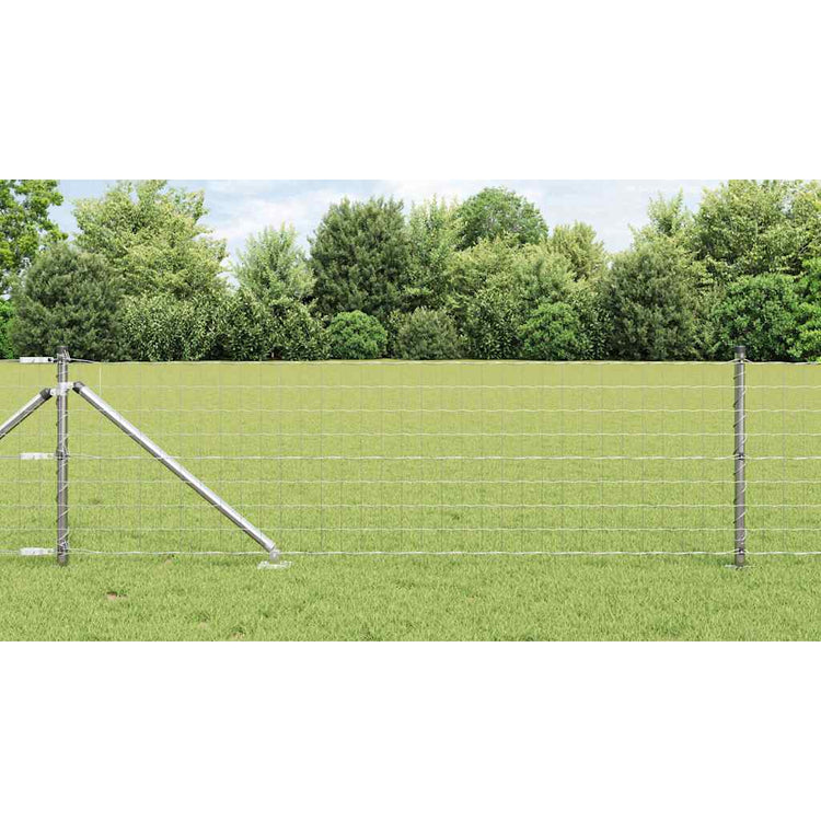 Vidaxxl Zaun mit Pfosten Silber 0,6 x 10 m Stahl