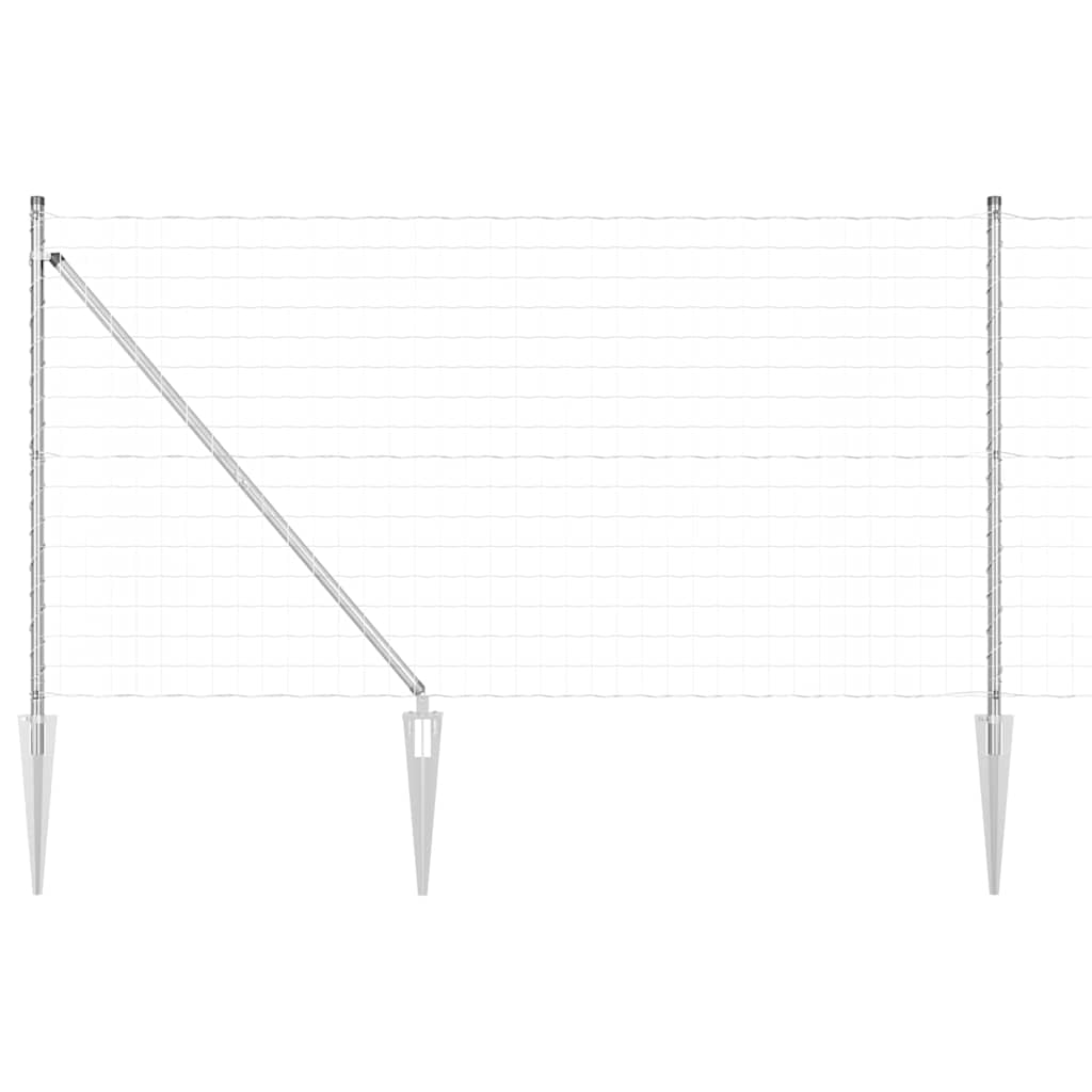Vidaxxl Zaun mit Pfosten Silber 1 x 10 m Stahl