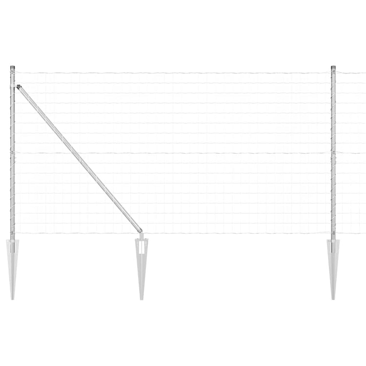 Vidaxxl Zaun mit Pfosten Silber 1,2 x 10 m Stahl