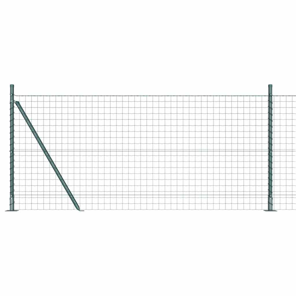 Vidaxl-Zaun mit Pfosten grün 0,8 x 10 m aus Stahl und PVC