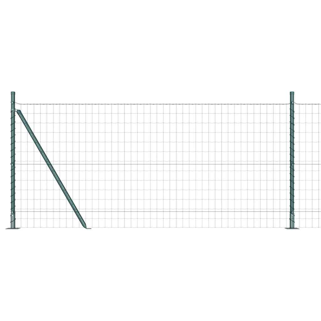 Vidaxl-Zaun mit Pfosten grün 0,8 x 10 m aus Stahl und PVC