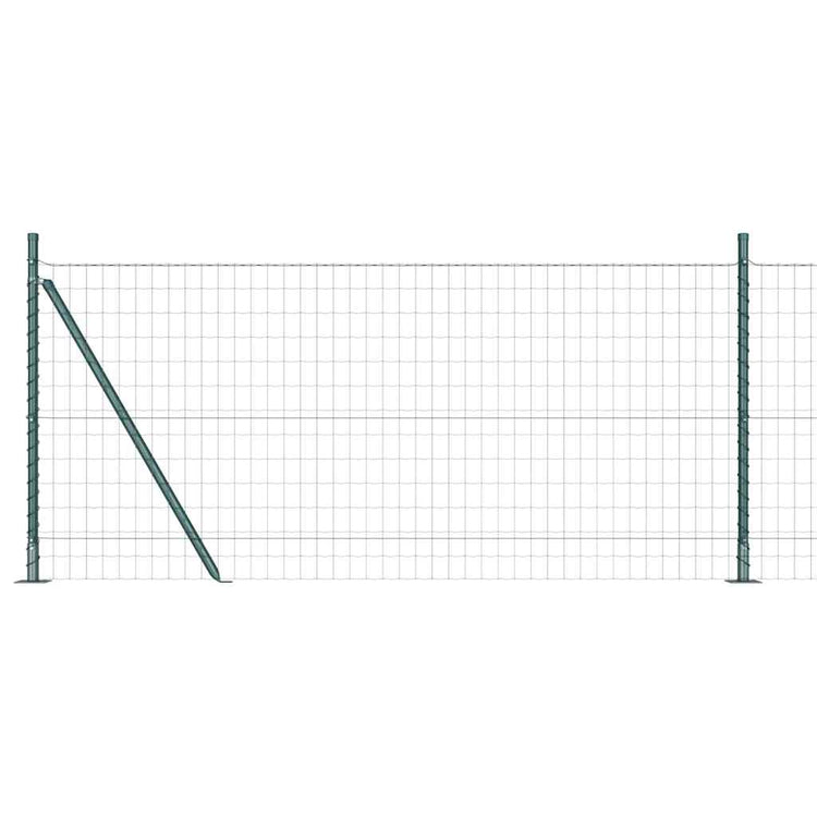 Vidaxl-Zaun mit Pfosten grün 0,8 x 10 m aus Stahl und PVC