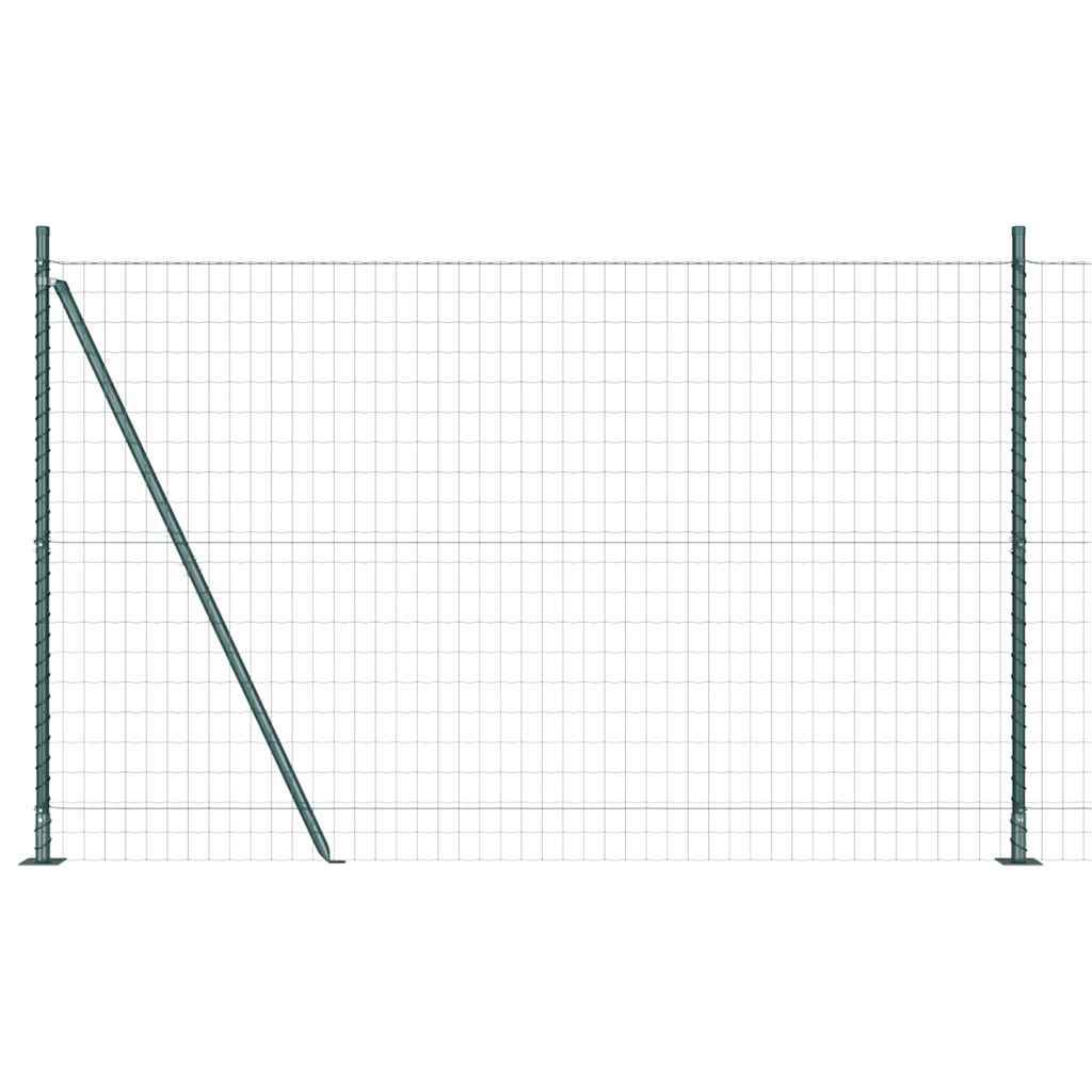 Vidaxl-Zaun mit Pfosten grün 1,5 x 10 m aus Stahl und PVC