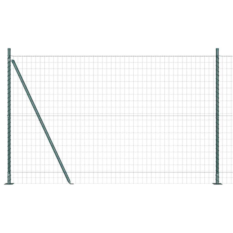 Vidaxl-Zaun mit Pfosten grün 1,5 x 10 m aus Stahl und PVC