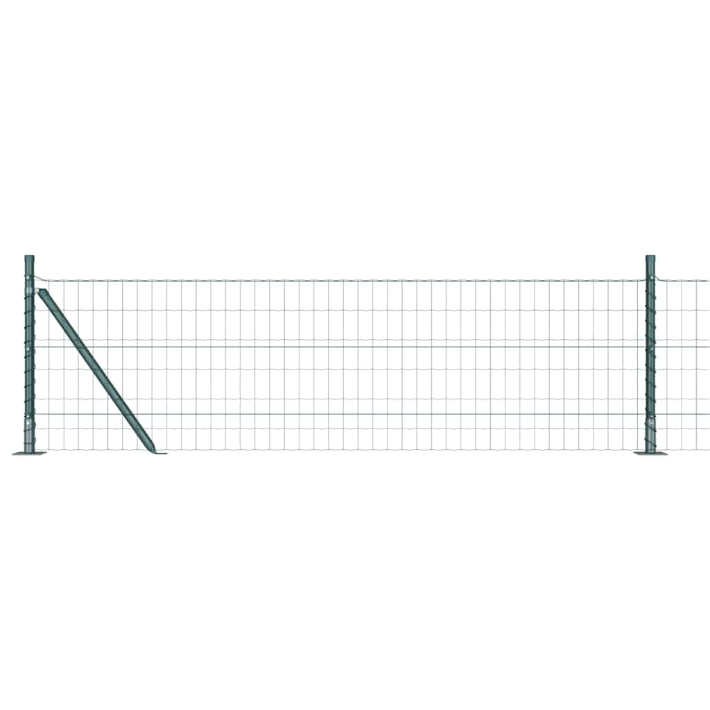 Vidaxxl-Zaun mit Pfosten grün 0,4 x 10 m aus Stahl und PVC