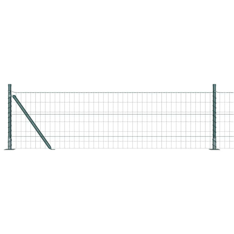 Vidaxxl-Zaun mit Pfosten grün 0,4 x 10 m aus Stahl und PVC