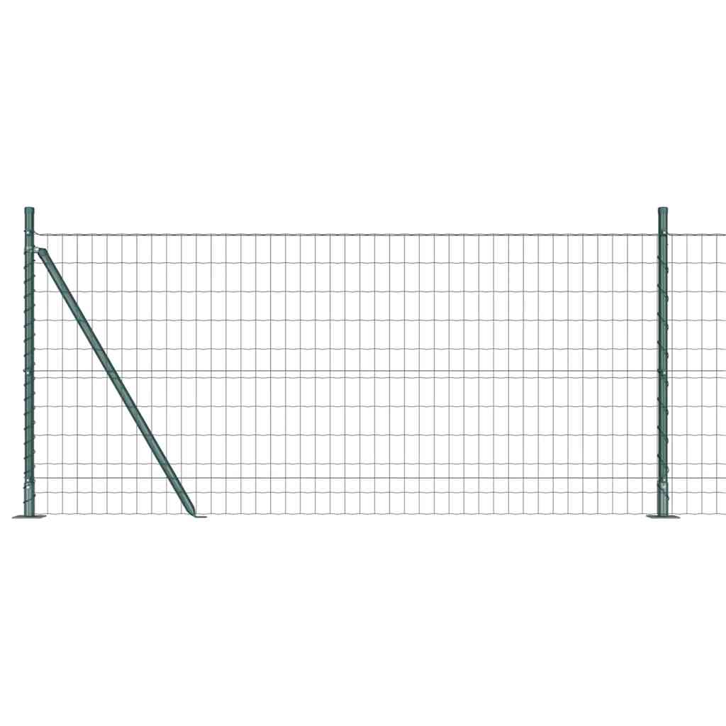 Vidaxl-Zaun mit Pfosten grün 0,8 x 10 m aus Stahl und PVC