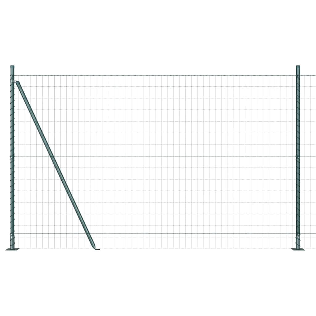 Vidaxl-Zaun mit Pfosten grün 1,6 x 10 m aus Stahl und PVC
