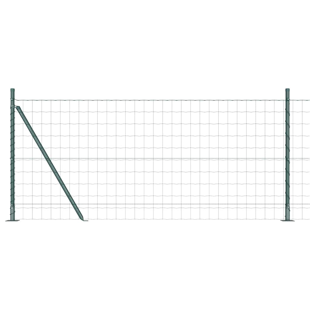 Vidaxl-Zaun mit Pfosten grün 0,8 x 10 m aus Stahl und PVC