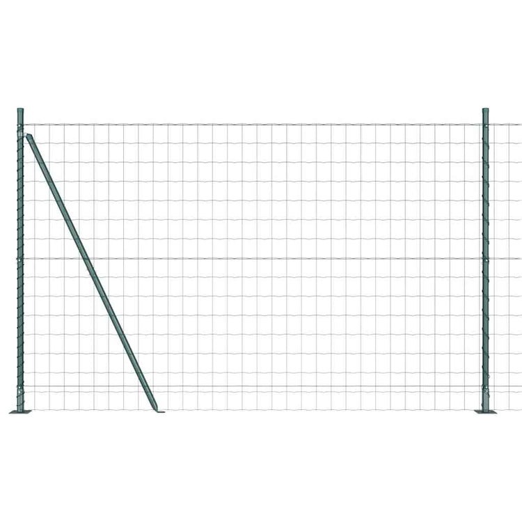 Vidaxl-Zaun mit Pfosten grün 1,6 x 10 m aus Stahl und PVC