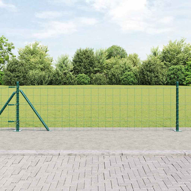 Vidaxxl-Zaun mit Pfosten grün 0,6 x 10 m aus Stahl und PVC