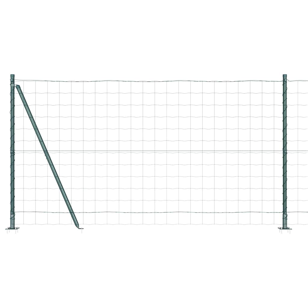 Vidaxxl Zaun mit Pfosten Grün 1,2 x 10 m Stahl