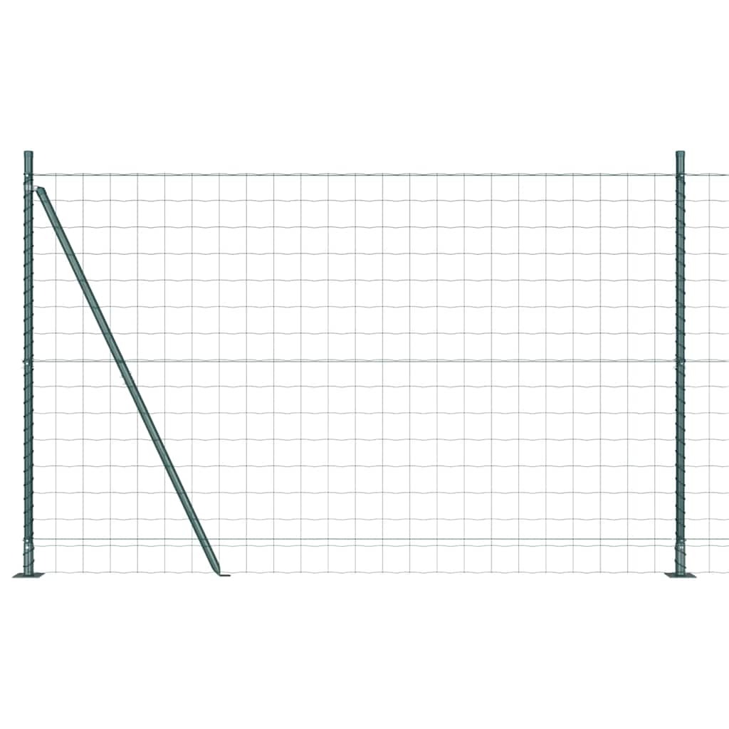 Vidaxxl Zaun mit Pfosten Grün 1,5 x 10 m Stahl