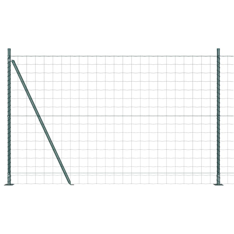 Vidaxxl Zaun mit Pfosten Grün 1,5 x 10 m Stahl