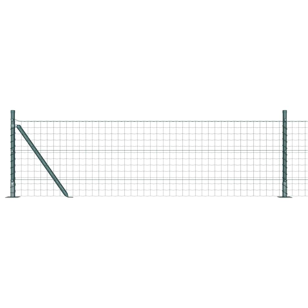 Vidaxxl-Zaun mit Pfosten grün 0,6 x 25 m aus Stahl und PVC