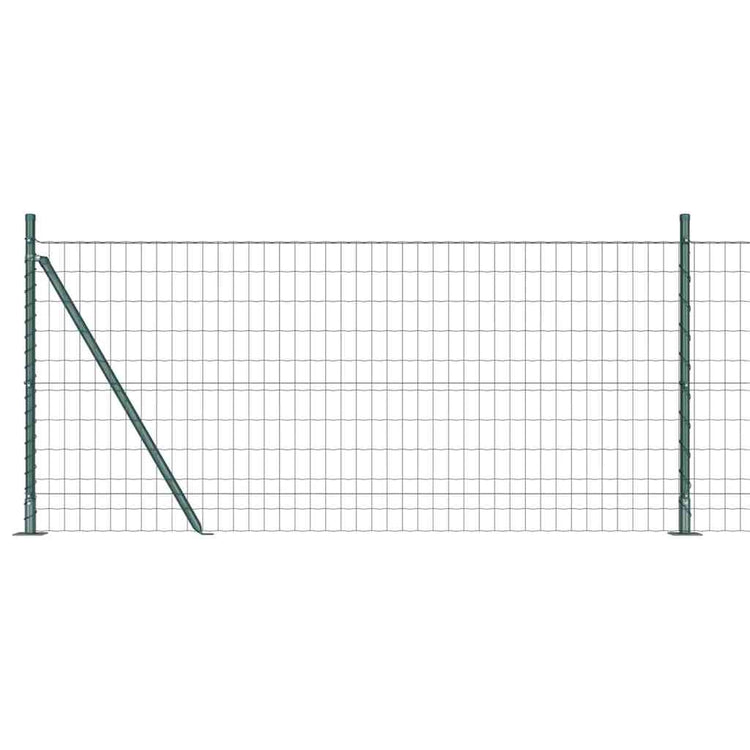 Vidaxxl-Zaun mit Pfosten grün 0,8 x 25 m aus Stahl und PVC