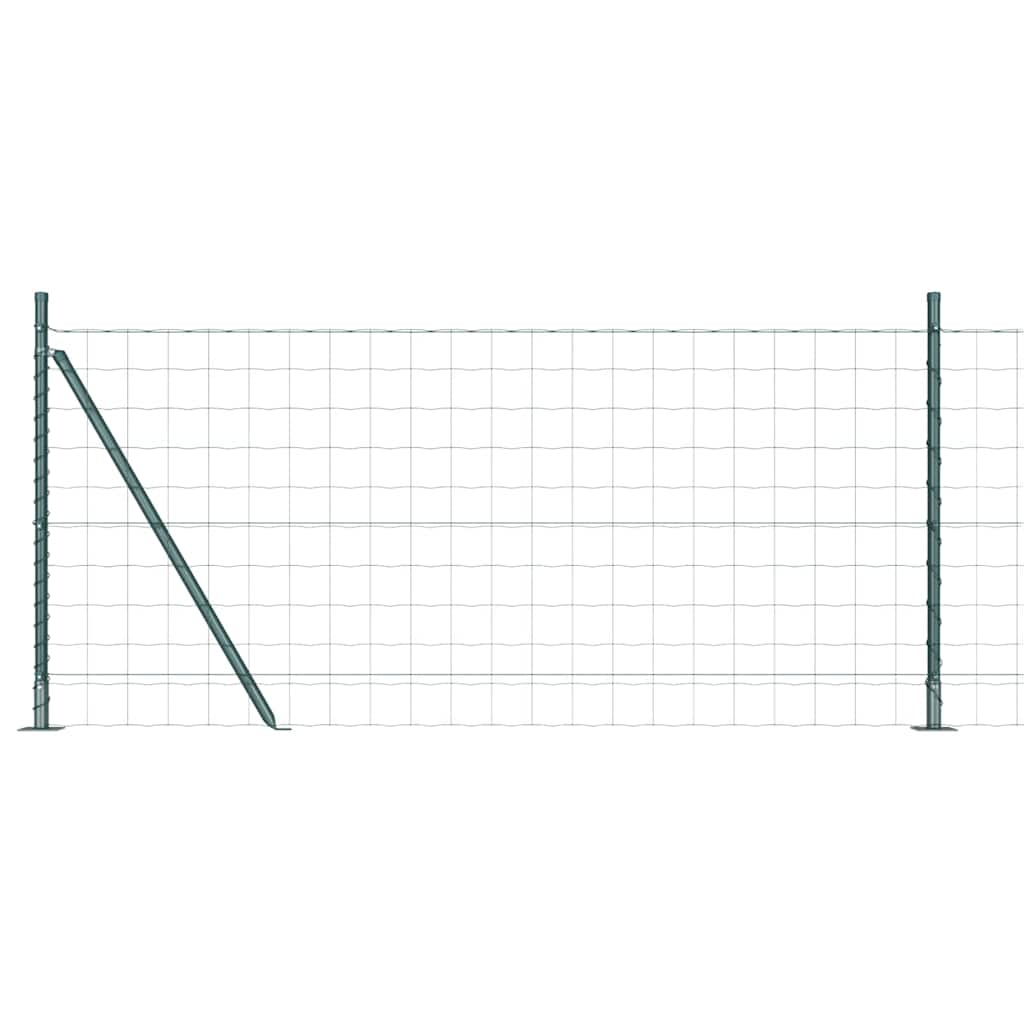 Vidaxxl Zaun mit Pfosten grün 0,8 x 25 m Stahl