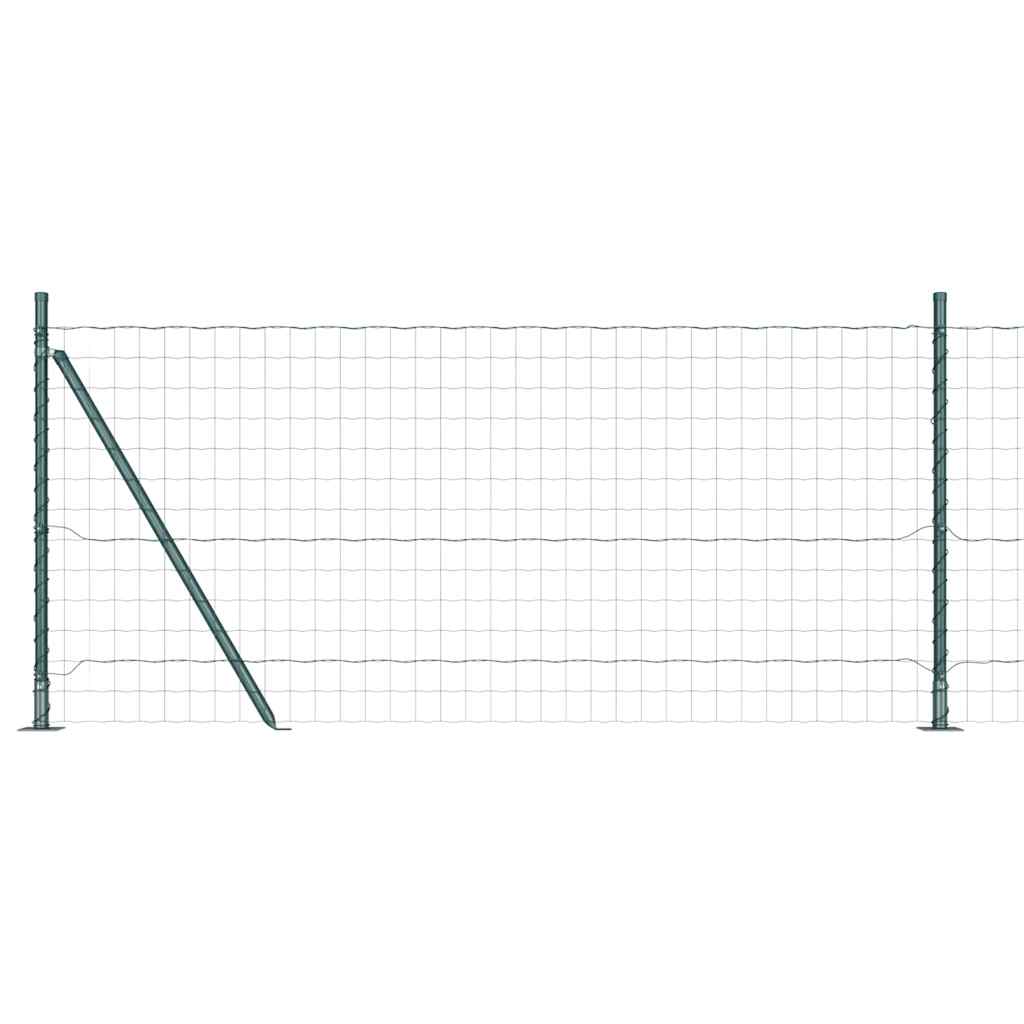 Vidaxxl Zaun mit Pfosten Grün 0,8 x 10 m Stahl