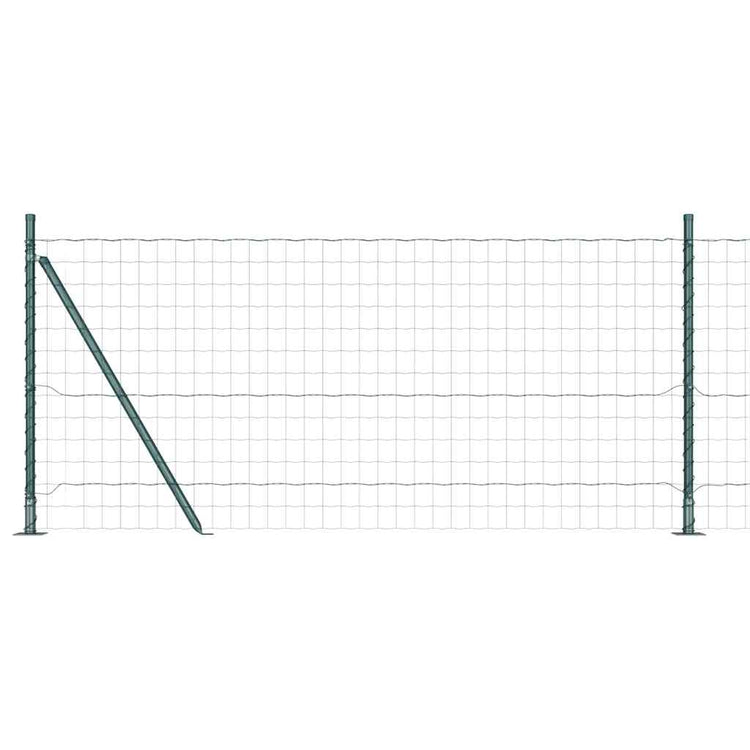 Vidaxxl Zaun mit Pfosten Grün 0,8 x 10 m Stahl