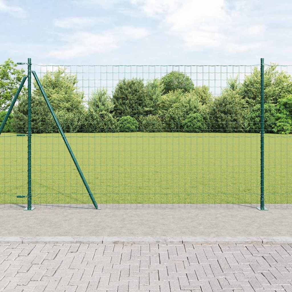 Vidaxxl Zaun mit Pfosten Grün 1,5 x 10 m Stahl
