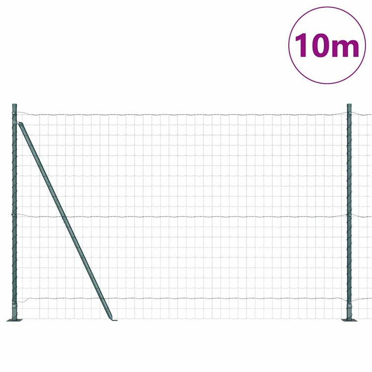 Vidaxxl Zaun mit Pfosten Grün 1,5 x 10 m Stahl