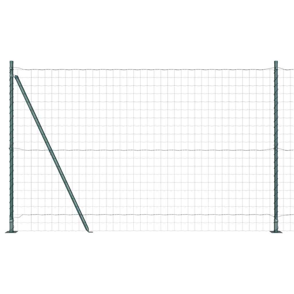 Vidaxl-Zaun mit Pfosten grün 1,6 x 10 m aus Stahl und PVC