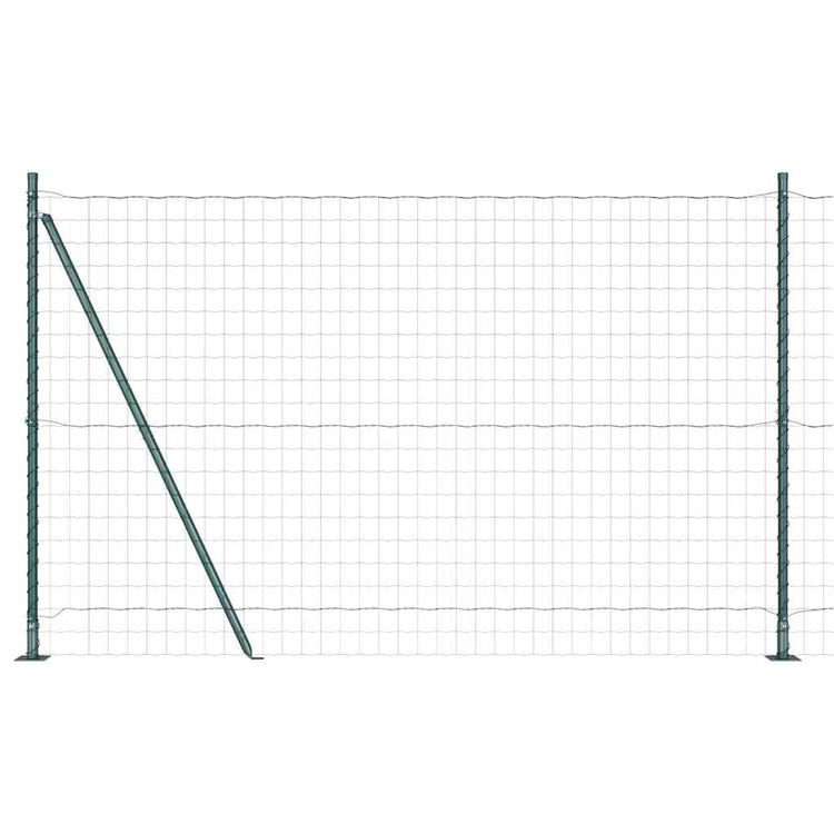 Vidaxl-Zaun mit Pfosten grün 1,6 x 10 m aus Stahl und PVC