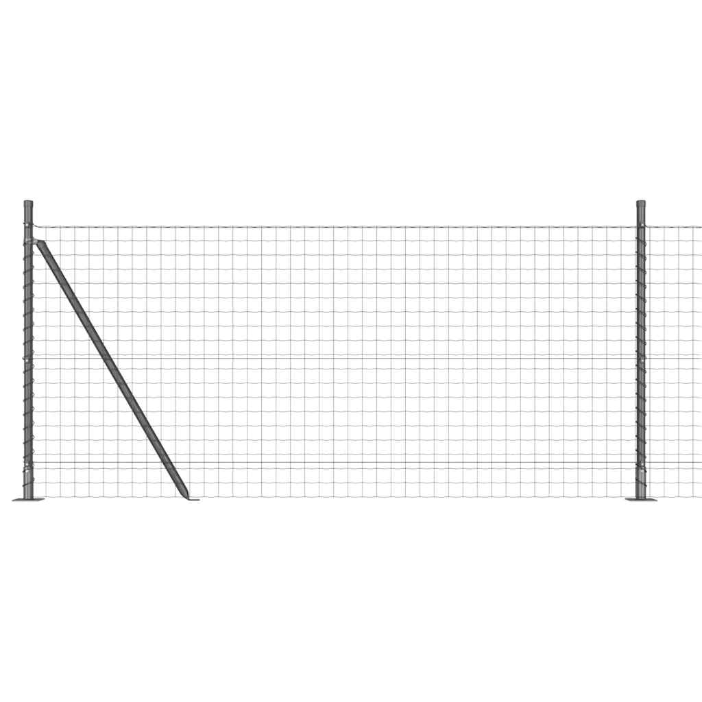 Vidaxl-Zaun mit Pfosten grau 1 x 10 m aus Stahl und PVC