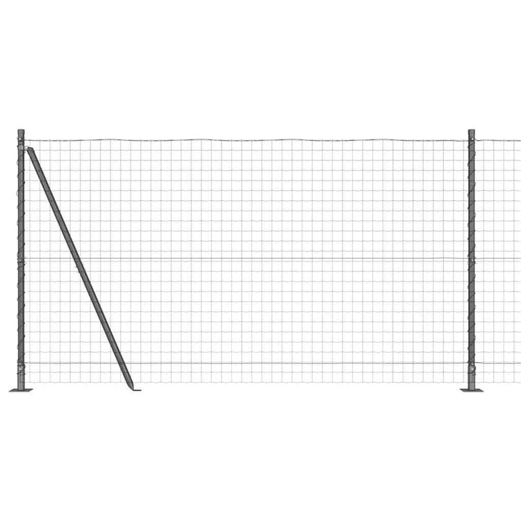 Vidaxl-Zaun mit Pfosten grau 1,2 x 10 m aus Stahl und PVC