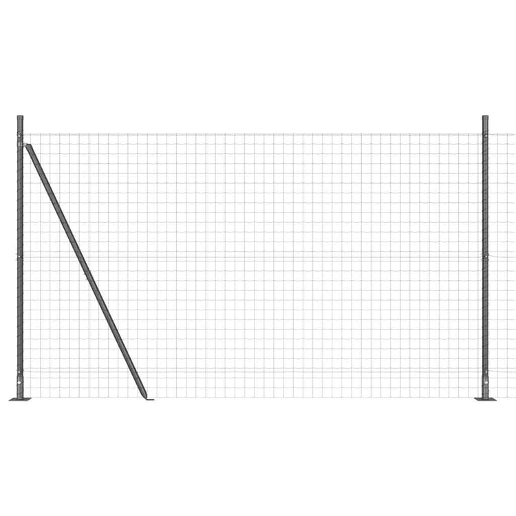 Vidaxl-Zaun mit Pfosten grau 1,6 x 10 m aus Stahl und PVC