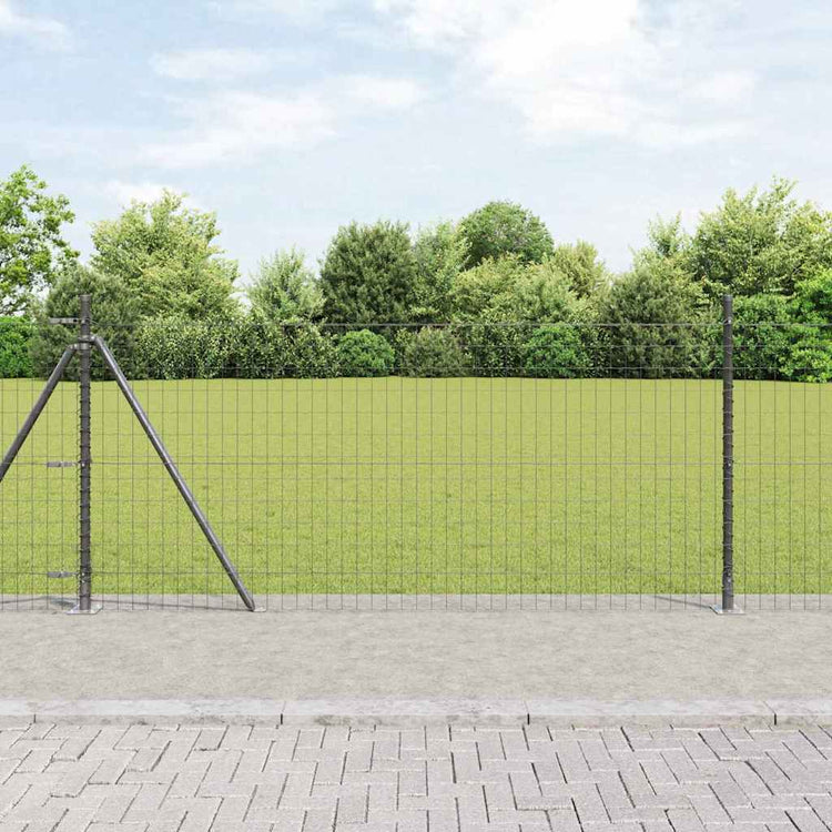 Vidaxl-Zaun mit Pfosten grau 0,8 x 10 m aus Stahl und PVC