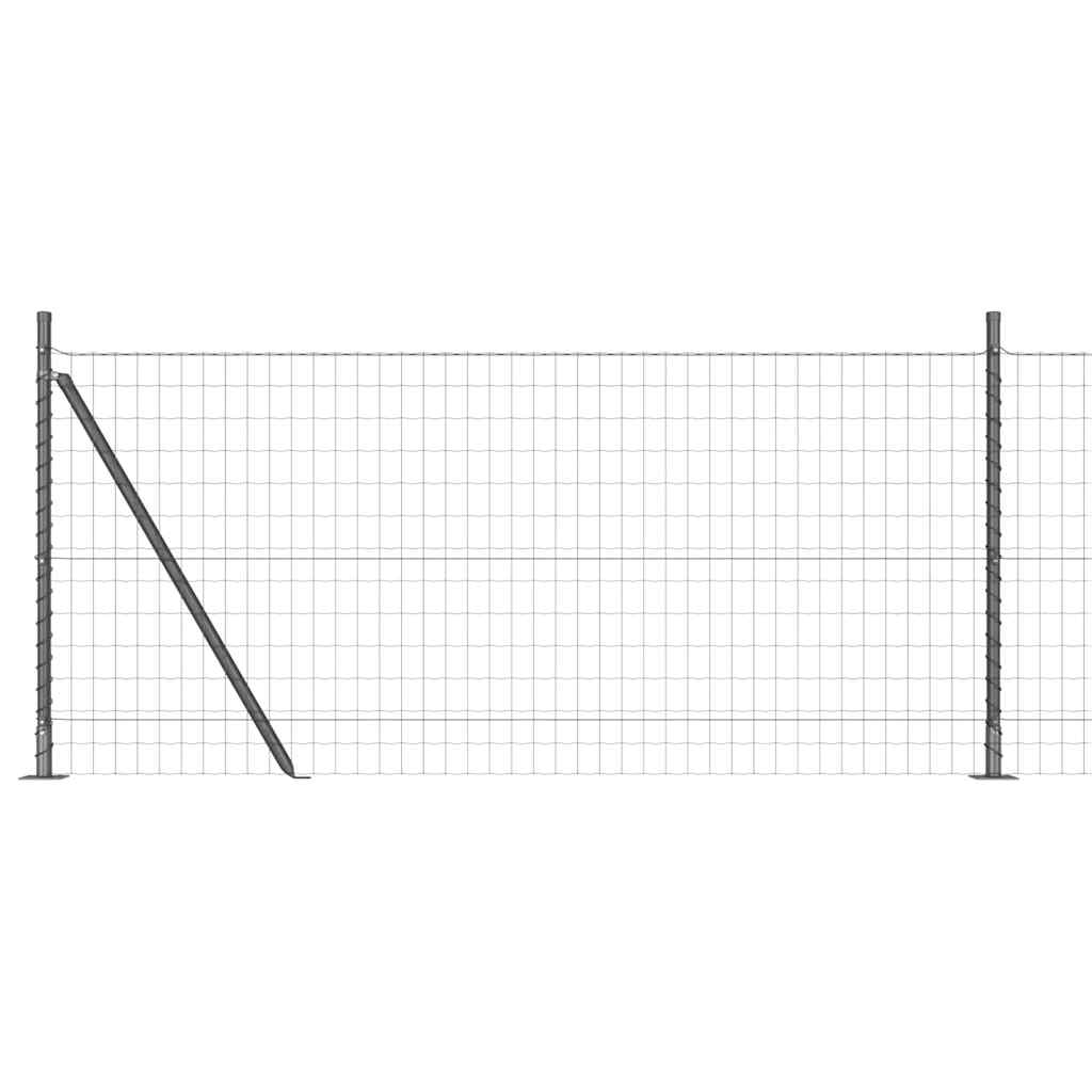 Vidaxl-Zaun mit Pfosten grau 1 x 10 m aus Stahl und PVC