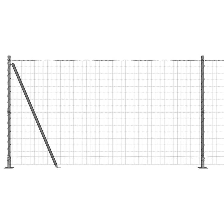 Vidaxl-Zaun mit Pfosten grau 1,2 x 10 m aus Stahl und PVC