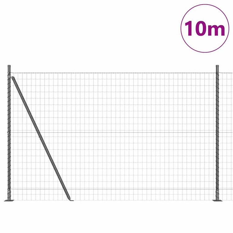 Vidaxl-Zaun mit Pfosten grau 1,5 x 10 m aus Stahl und PVC