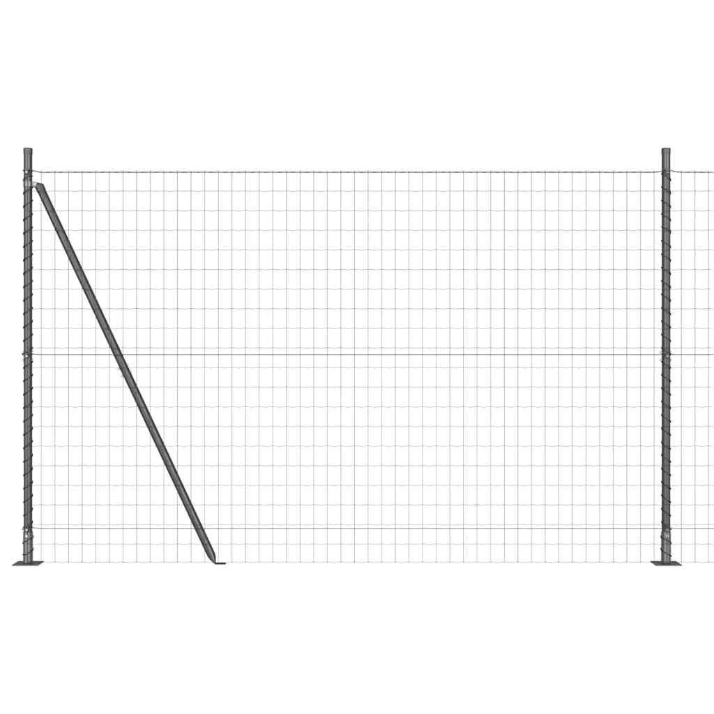 Vidaxl-Zaun mit Pfosten grau 1,6 x 10 m aus Stahl und PVC
