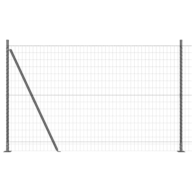 Vidaxl-Zaun mit Pfosten grau 1,6 x 10 m aus Stahl und PVC