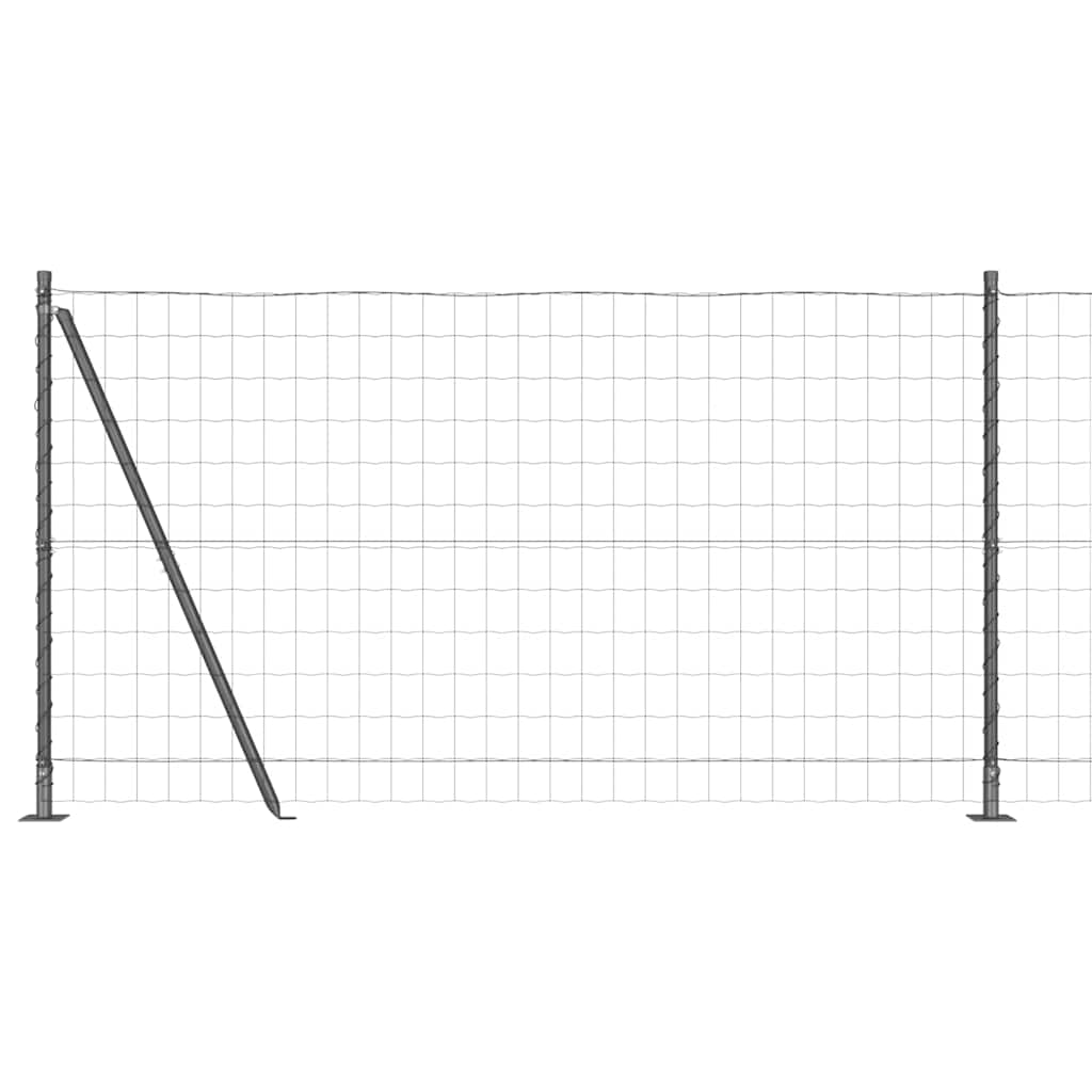 Vidaxl-Zaun mit Pfosten grau 1,2 x 10 m aus Stahl und PVC