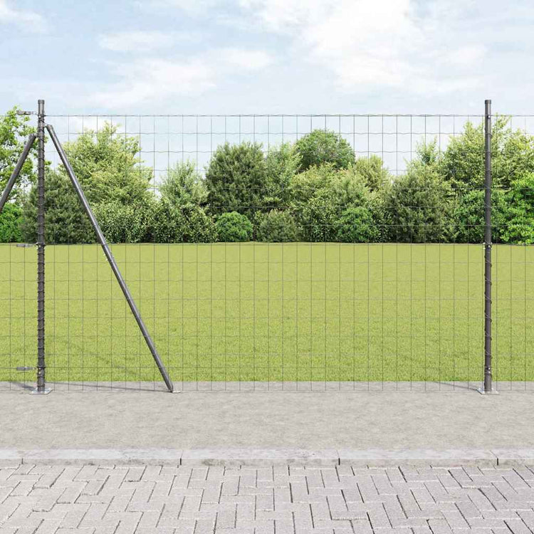 Vidaxl-Zaun mit Pfosten grau 1,4 x 10 m aus Stahl und PVC
