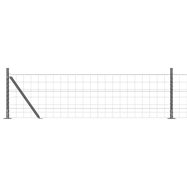 Vidaxl-Zaun mit Pfosten grau 0,4 x 10 m aus Stahl und PVC