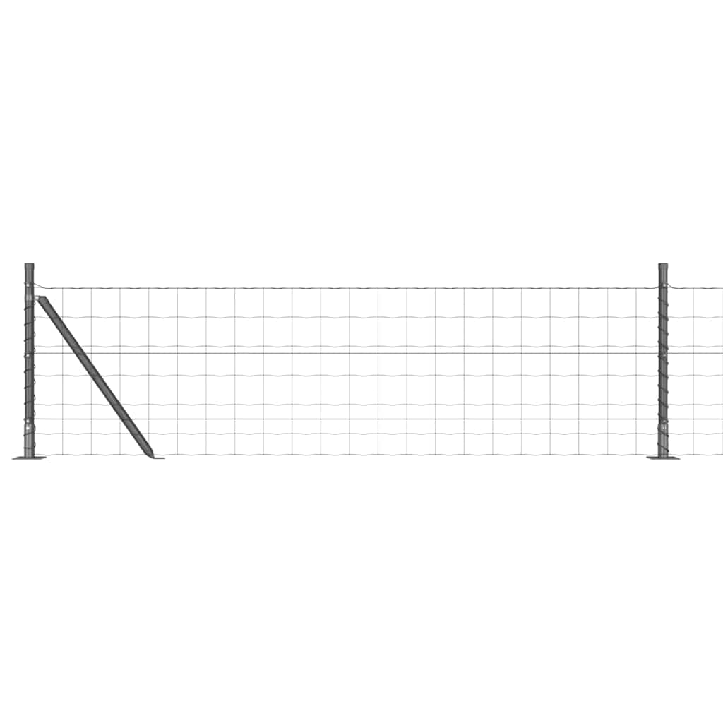 Vidaxl-Zaun mit Pfosten grau 0,6 x 10 m aus Stahl und PVC