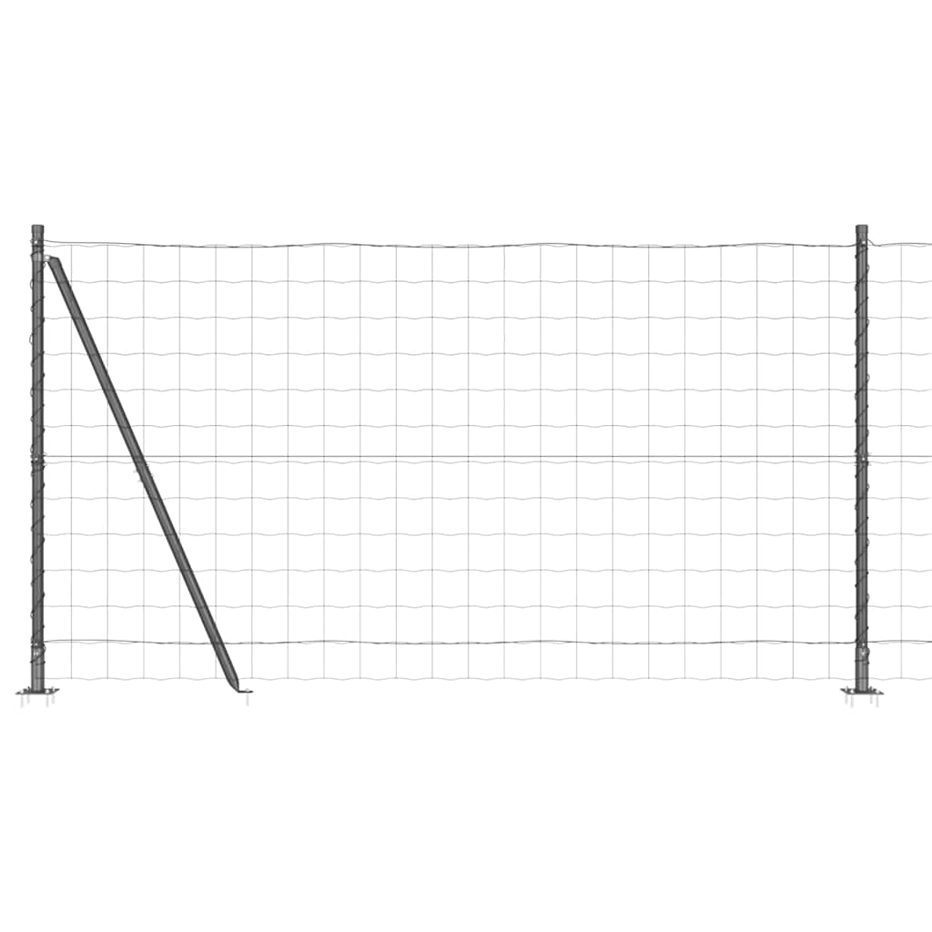 Vidaxxl Zaun mit Pfosten grau 1,2 x 10 m Stahl