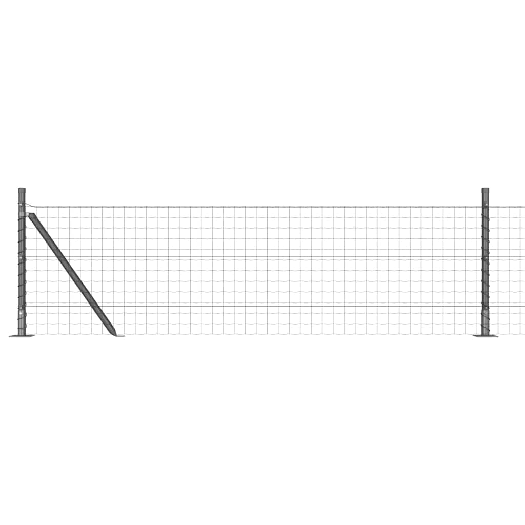 Vidaxl-Zaun mit Pfosten grau 0,4 x 25 m aus Stahl und PVC