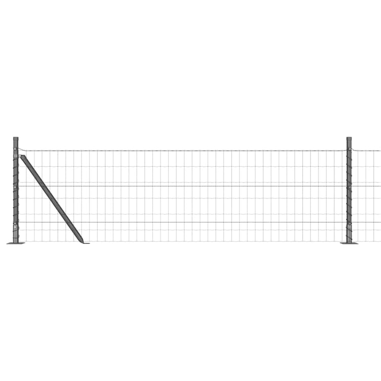 Vidaxl-Zaun mit Pfosten grau 0,6 x 25 m aus Stahl und PVC