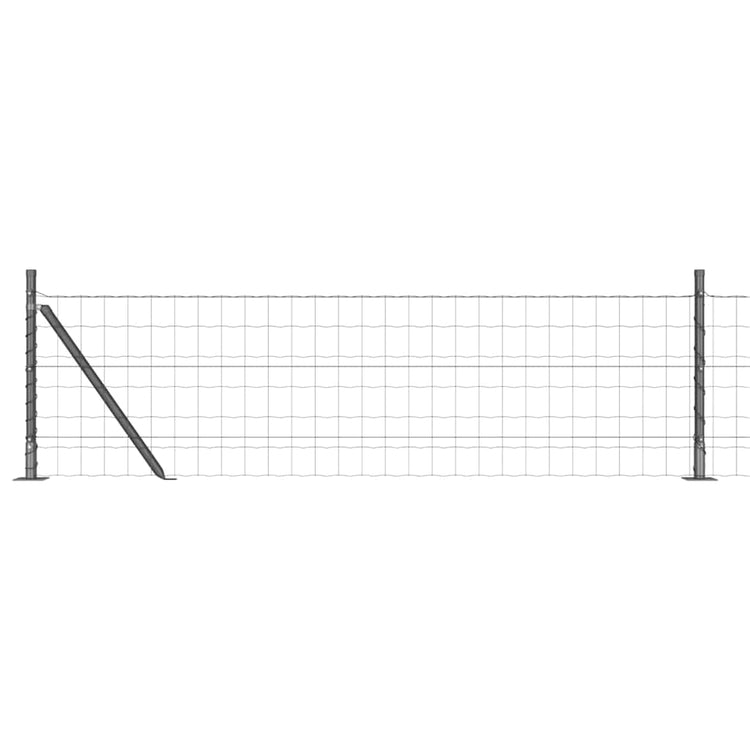Vidaxl-Zaun mit Pfosten grau 0,4 x 25 m aus Stahl und PVC