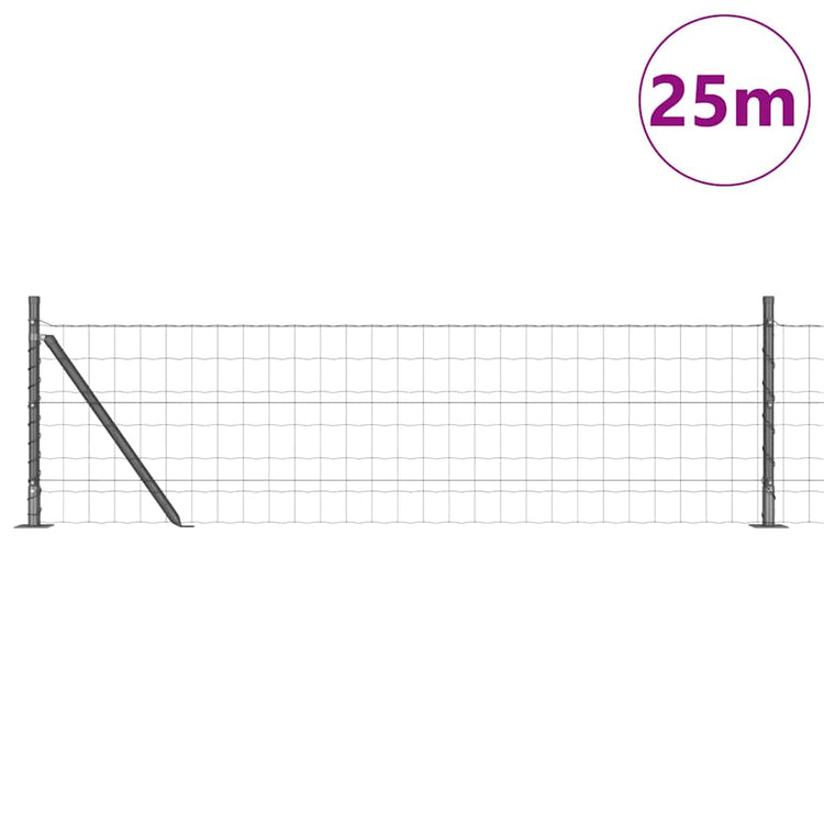 Vidaxl-Zaun mit Pfosten grau 0,4 x 25 m aus Stahl und PVC