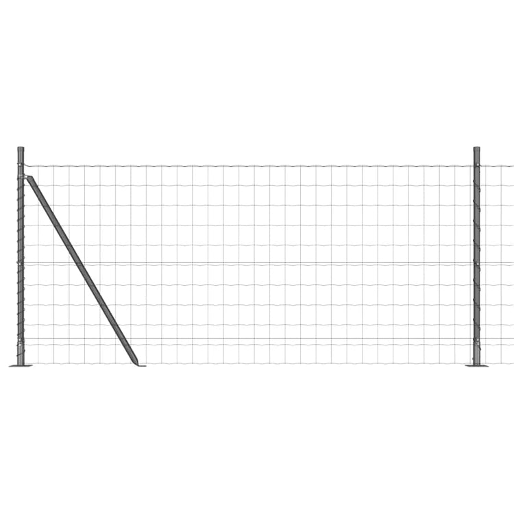 Vidaxl-Zaun mit Pfosten grau 0,8 x 25 m aus Stahl und PVC